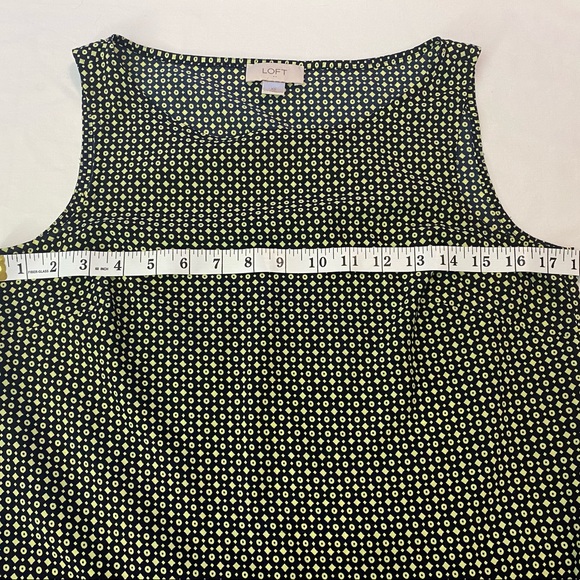 Ann Taylor Loft Women’s Blue Green Sleeveless Blouse Size XS Lime Navy Blue - Picture 4 of 5